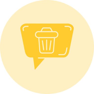 Çöp can düz vektör simgesi