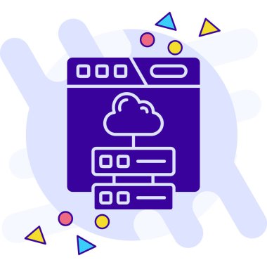 Sunucu. Web simgesi basit illüstrasyon