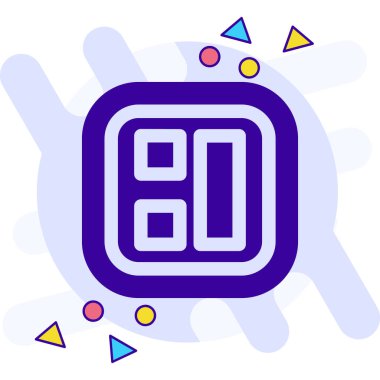 Sekiz numara ve sekiz numaralı çizgi ikon vektör çizelgesi çizimi