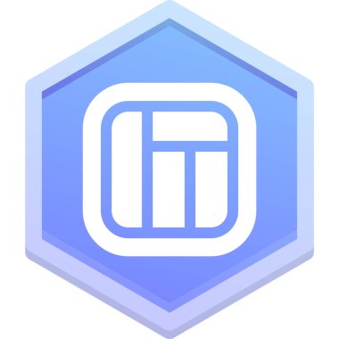 Mavi ve beyaz bir ikonun vektör illüstrasyonu