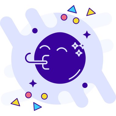 Beyaz arkaplanda izole edilmiş yıldız ikonu olan çizgi ay ve yıldızlar. Bulutlu gece işareti. Uyku sembolü. Gece rüyaları ya da gece işaretleri. Renkli özet