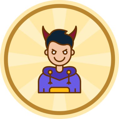 Mızraklı şeytan. vektör simgesi