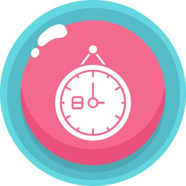 Alarm saat simgesi yumuşak mavi arkaplanda izole edilmiş modada düz stil