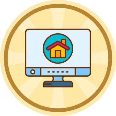 Moda Biçimli Ev Simgesi İzole Arkaplan