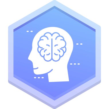 Beyin. Web simgesi basit illüstrasyon