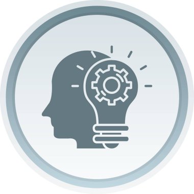 Fikir ikonlu beyin. resimleme tasarımı