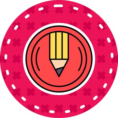 Bir kalem ve cetvelin vektör simgesi