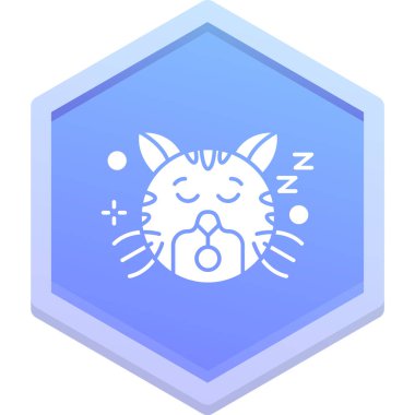 Çemberde kedi modern simgesinin vektör çizimi