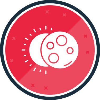 Beyaz arka planda izole edilmiş yıldız ikonu olan çizgi gezegen Dünya. dünya ya da gündüz. Renkli taslak konsepti. vektör.