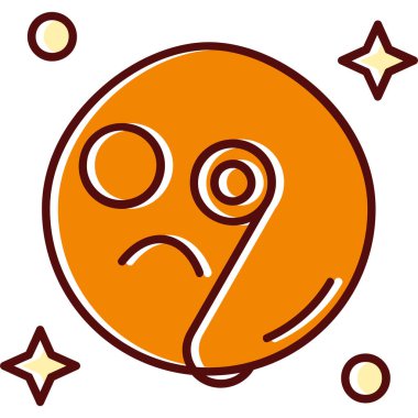 Üzgün Ay. vektör illüstrasyonu