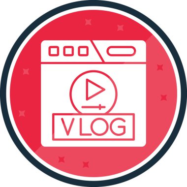 Bir video simgesinin vektör illüstrasyonu