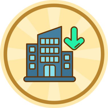 Bina. Web simgesi vektör illüstrasyonu