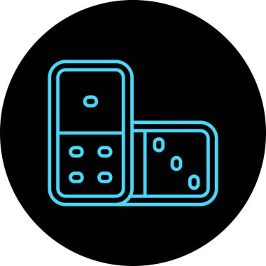 Domino Neon siyah çizgisi, basit vektör illüstrasyonu