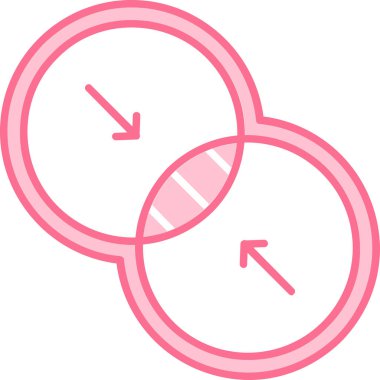 Tek bir pembe ve beyaz pusula simgesinin vektör çizimi