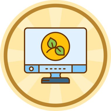 Bilgisayar monitörü simgesi. vektör illüstrasyonu