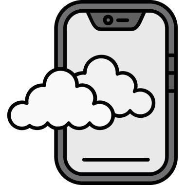 bulut telefon simgesi, vektör tasarımı