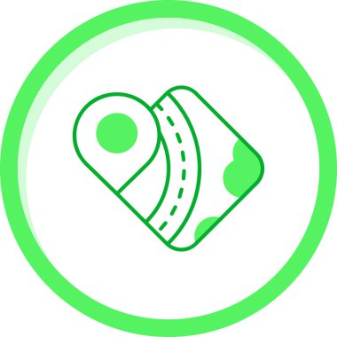 Beyaz arkaplanda yeşil çizgi yuvarlak simgesi izole edildi. Çember çizimi. vektör