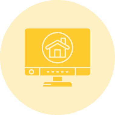 Ev. Web simgesi basit illüstrasyon