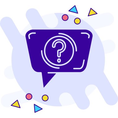 Soru işaretli konuşma balonu. Basit vektör illüstrasyonu