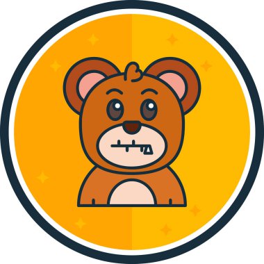 Sevimli ayı hayvan çizgi film vektör çizimi grafik tasarımı