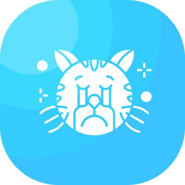 Çizgi Kedisi simgesi beyaz arkaplanda izole edildi. Renkli taslak konsepti. Vektör