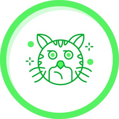 Beyaz arka planda yeşil çizgi kedi simgesi izole edildi. vektör illüstrasyonu