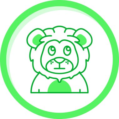 Hayvan aslanı yüzü simgesi - taslak biçimi