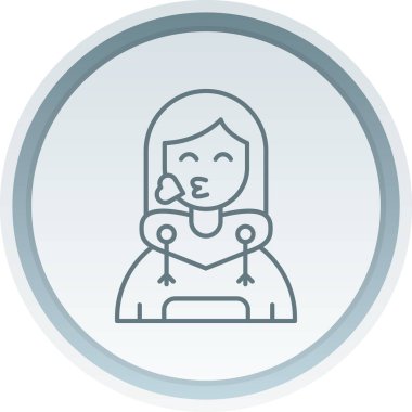 Kadın yüz simgesinin vektör illüstrasyonu