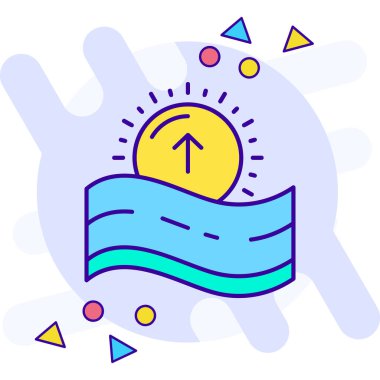 yüzme havuzu ikonu tasarımı vektör çizimi