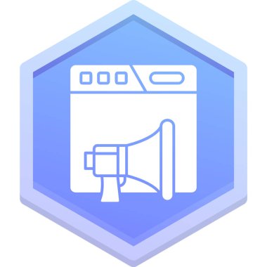 Pazarlama çokgen düğmesi, basit vektör illüstrasyonu