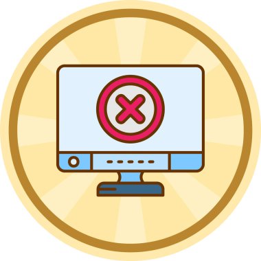 Bilgisayar monitörü. Web simgesi basit illüstrasyon