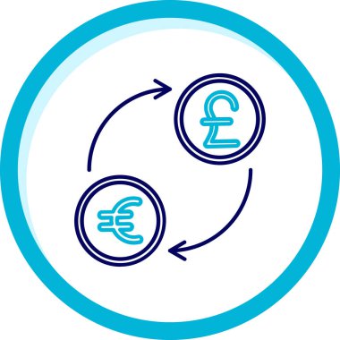 para değişimi vektör çizgisi simgesi dekoru