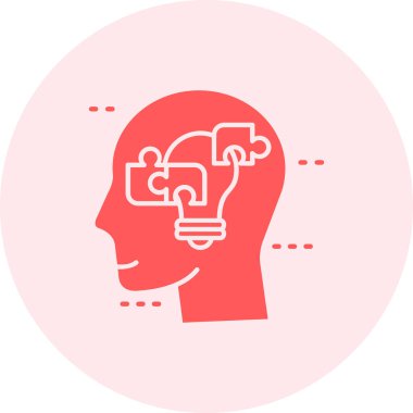 Beyaz arka planda izole edilmiş çizgi insan beyni ikonu. Renkli taslak konsepti. Vektör.