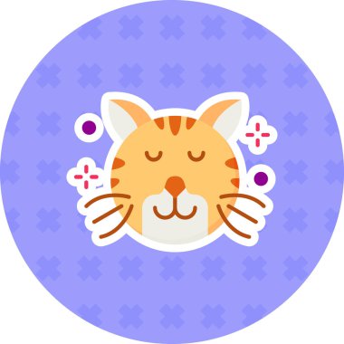 Kedi. Web simgesi basit illüstrasyon