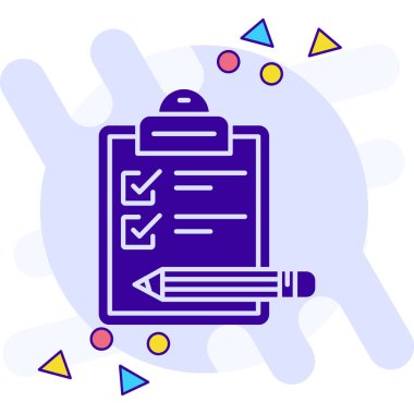 Kontrol listesi simgesi olan pano, ana hatlı vektör