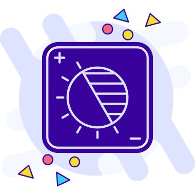 Siyah güneş enerjisi simgesi beyaz arkaplanda izole edildi. Yıldırım sembollü güneş. Rastgele dinamik şekiller. vektör.