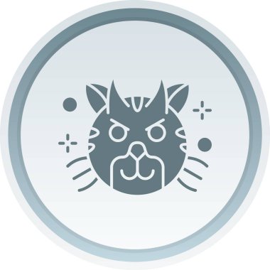 kedi yassı simgesi, vektör illüstrasyonu