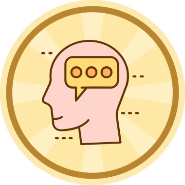 Beyin. Web simgesi basit illüstrasyon