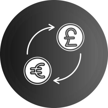 Para değişimi simgesi, vektör illüstrasyonu. düz tasarım biçimi