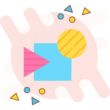 Gökkuşaklı şirin bir karikatür arkaplanının vektör çizimi