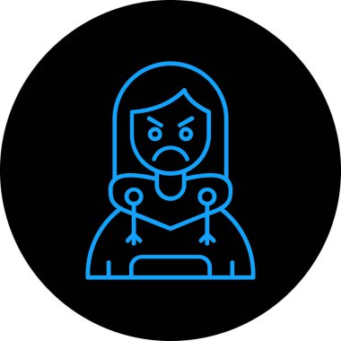 Mavi gözlü bir kadının vektör çizimi