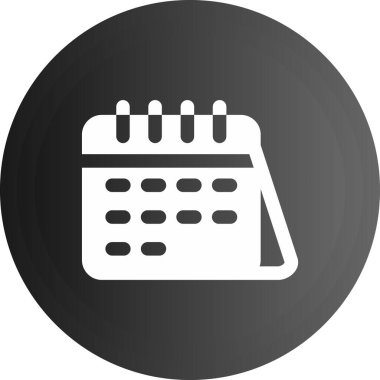 Takvim simgesi. Beyaz arkaplanda takvim tarihi simgesi.