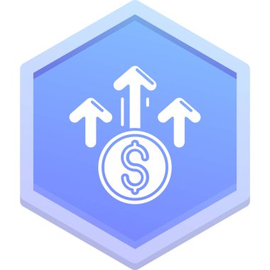 Dolar işareti simgesi. Web için para vektör simgelerinin özet çizimi