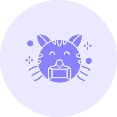 Kedi. Web simgesi basit illüstrasyon