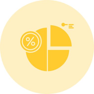 Pasta grafiği düz simgesi, vektör, illüstrasyon