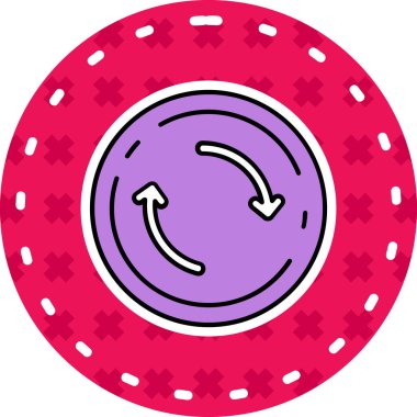 Kumarhane çipi simgesi. Taslak kumarhane çipi vektör simgesi ince düz renk izole