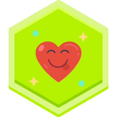 Rozet kalp aşk simgesi düz stil