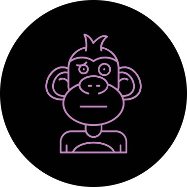 maymun ikon vektör illüstrasyonu