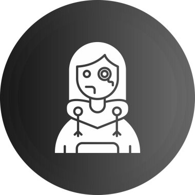 Maske simgesi olan üzgün kız, vektör illüstrasyonu