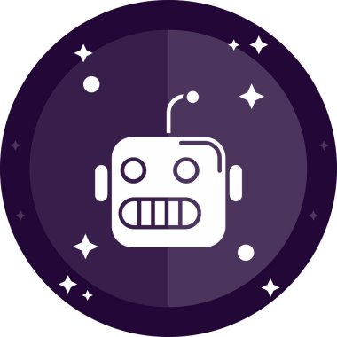 Moda biçimi izole edilmiş arkaplanda uzay robotu simgesi